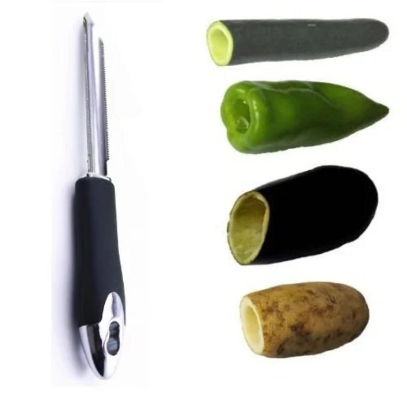 Apple Corer Slicer - 1PC Portable Stainless Steel Fruit Pepper