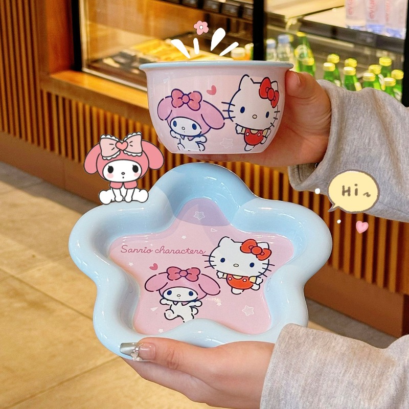 Cartoon Cat Print Ceramic Dinn - Kitchen Gadgets Set 评论和价格