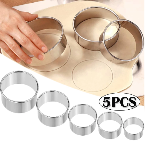 5PCS Round Stainless Steel Bis - Kitchen Gadgets Design 评论和价格